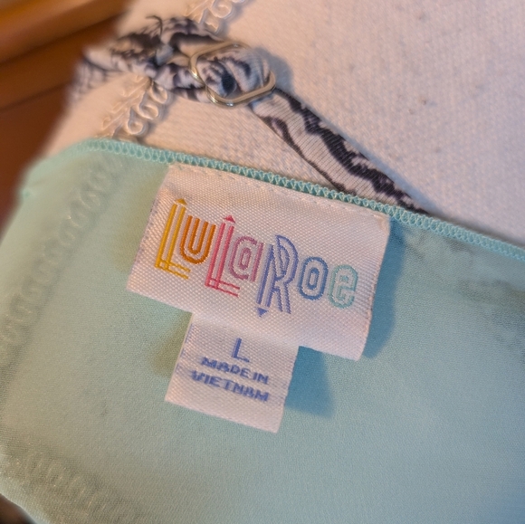 NWT LuLaRoe Monroe Seafoam Green Fringe Swim Coverup - Picture 12 of 13